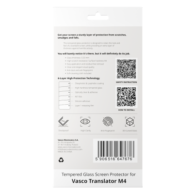 Folie din sticlă securizată pentru Vasco Translator M4