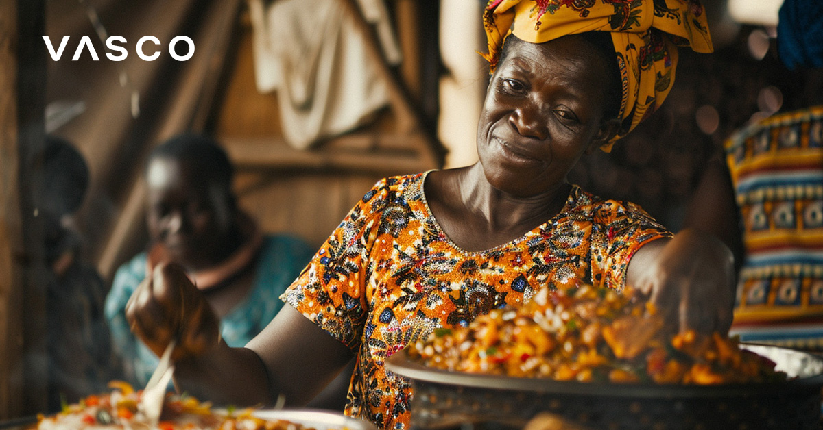 O femeie africană gătește. 